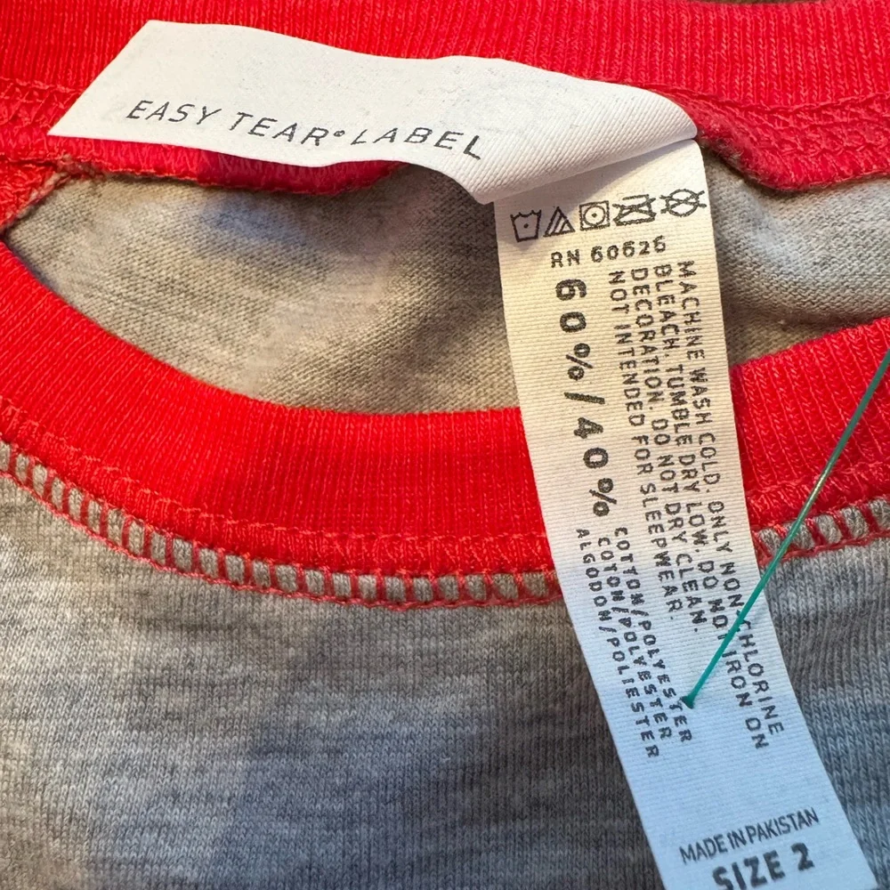 Rabbit Skins Red and Gray Mini Boss Long Sleeve Tee - Picture 4 of 5